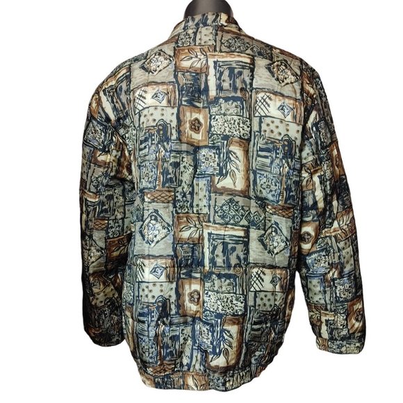 CLIO Womens S Silk Floral Pattern Multi Color Zip Up Jacket Coat - Picture 2 of 3